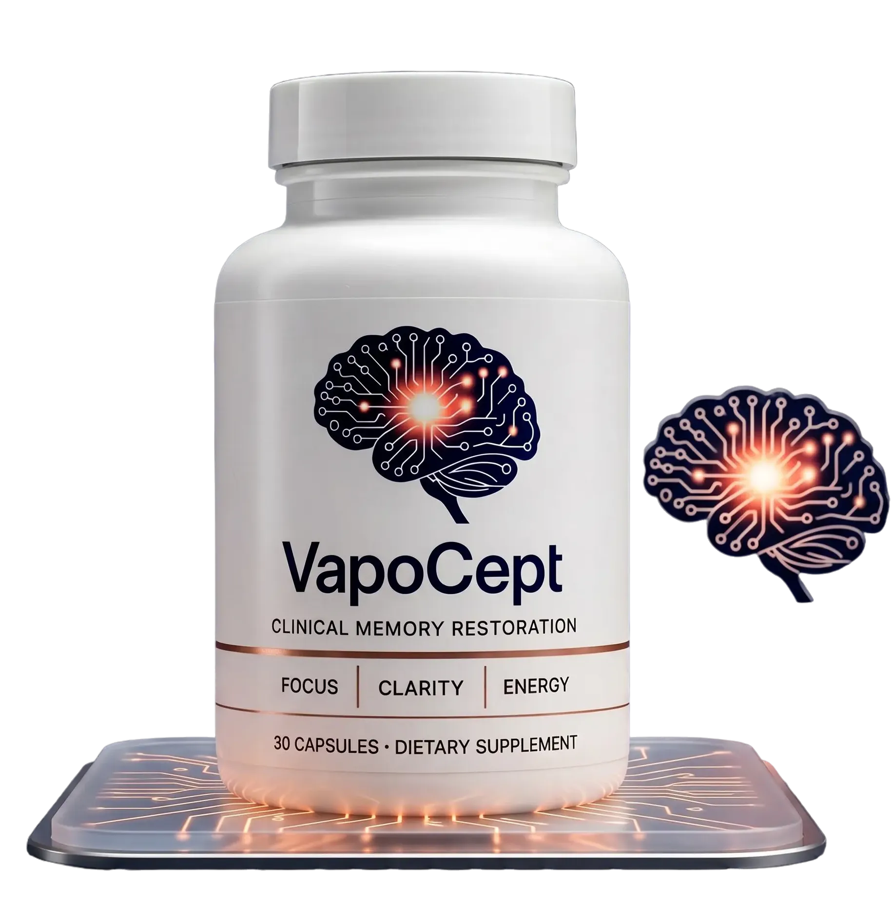VapoCept bottle — 6-nutrient cerebral blood flow formula for memory and focus in adults 50+