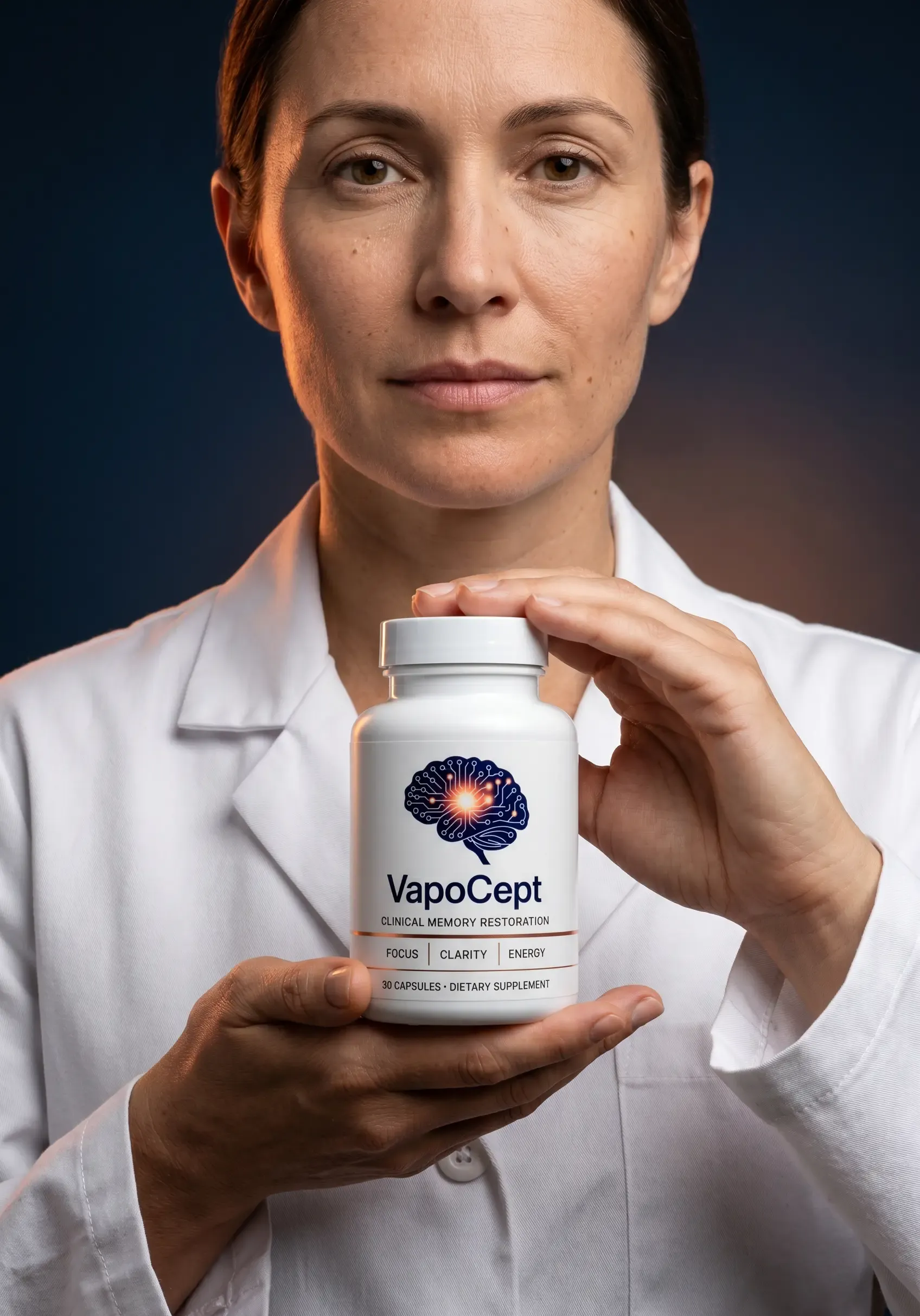 Health professional recommending VapoCept for cerebral blood flow and cognitive support